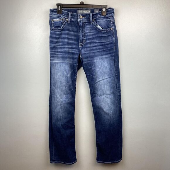 BKE Tyler Jeans Mens 30x32 Blue Straight Leg Denim Distressed Style ABS23148 - Picture 1 of 12